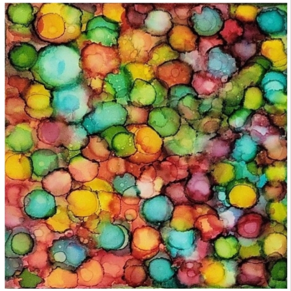 Hand Crafted Abstract Design 12x12 Inches Canvas Picture - Picture 2 of 4